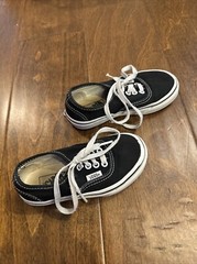 Vans Classic Authentic Canvas BLACK/WHITE Toddler Size 10.5