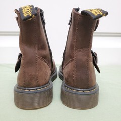 Dr. Martens Blip Jr Brown Leather Boots Kids Size 13, Biker Moto Style