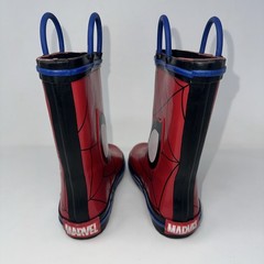 Marvel Spiderman Web Eyes red Blue Rimmed Rain boots Kids Size 9/10