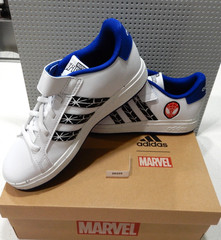 New! Authentic! Kids Adidas MARVEL GRAND COURT SPIDER-MAN EL-Size 4.5 Kids-White