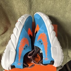 Nike Flex Runner 2 Lil (PSV) Unisex Kids Sneaker Blue Orange Slip On US 2Y