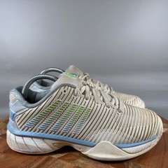 K-Swiss Hypercourt Express 2 Kids Tennis Shoes Size 3 Beige Blue 86613-126-M