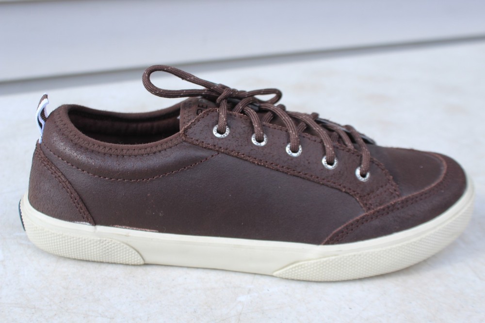 Sperry Top-Sider SP-DECKFIN Brown Leather Sneakers Youth Size 5 YB58422A
