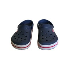 Crocs Crocband clog Navy Blue Red Stripe Unisex Size 4-6 Good Used Condition