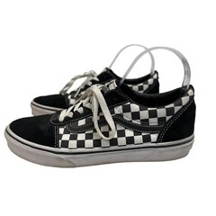 Vans Old Skool Black/White Suede Checkered Low Top Canvas Sneakers Youth 6