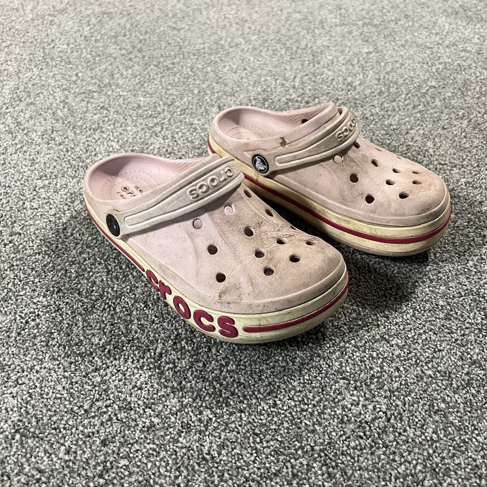Crocs Crocband Pink Clogs Kids J1 Slip On Comfort Shoes Lightweight