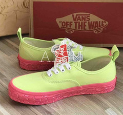 VANS Authentic Elastic Brain Wall Green Pink Sneakers Kid’s Size 11 VN0A38H4URQ