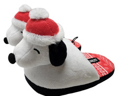 Peanuts Snoopy 3D Christmas Scuff Slippers Toddler 9/10 Plush Santa Slip-Ons New