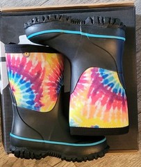Bogs Stomper Boots Rainbow Tie Dye Neoprene Insulated Waterproof Toddler 8 NIB