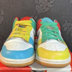 Nike Dunk Low Free 99 White/Lt Chocolate/Roma Green Leather Sneaker 6.5Y