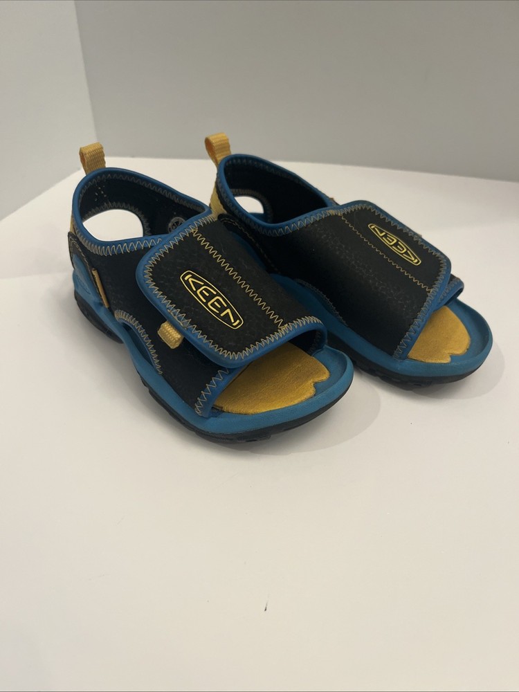 Keen Knotch River Black Blue Strap Swim Beach Water Shoes Kids Size 7 Open Toe