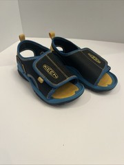 Keen Knotch River Black Blue Strap Swim Beach Water Shoes Kids Size 7 Open Toe