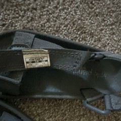 Carter’s Gray Strappy Sandals Hook & Loop Adjustable Synthetic Kids US 7 EU 23