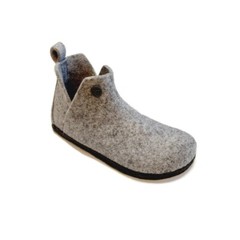 Birkenstock Andermatt Kids Boots Size 1 1.5 EU 32 Light Gray Wool Narrow Slipper