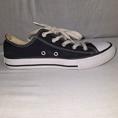 Black Canvas Low Top Converse All Star Shoes Boy Girl Youth Chuck Taylor US 2.5