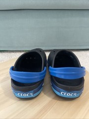 Crocs Sharks Jaws Blue And Black Cool Kid Size One Waterproof Beach Light Up