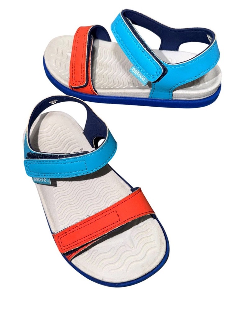 NATIVE ANKLE STRAP KIDS ANKLE STRAP SANDALS MULTICOLOR ADJUSTABLE STRAPS SZ C9