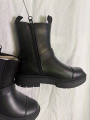 Art Class Crosby Black Harness Boots Kids Size 1 Side Zip Moto Biker Boot NWT