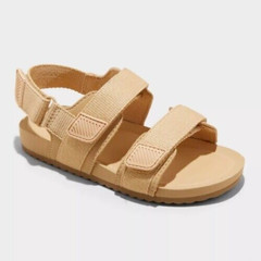 New Toddler Cedric Sandals Tan Adjustable Hook And Loop Straps Cat & Jack