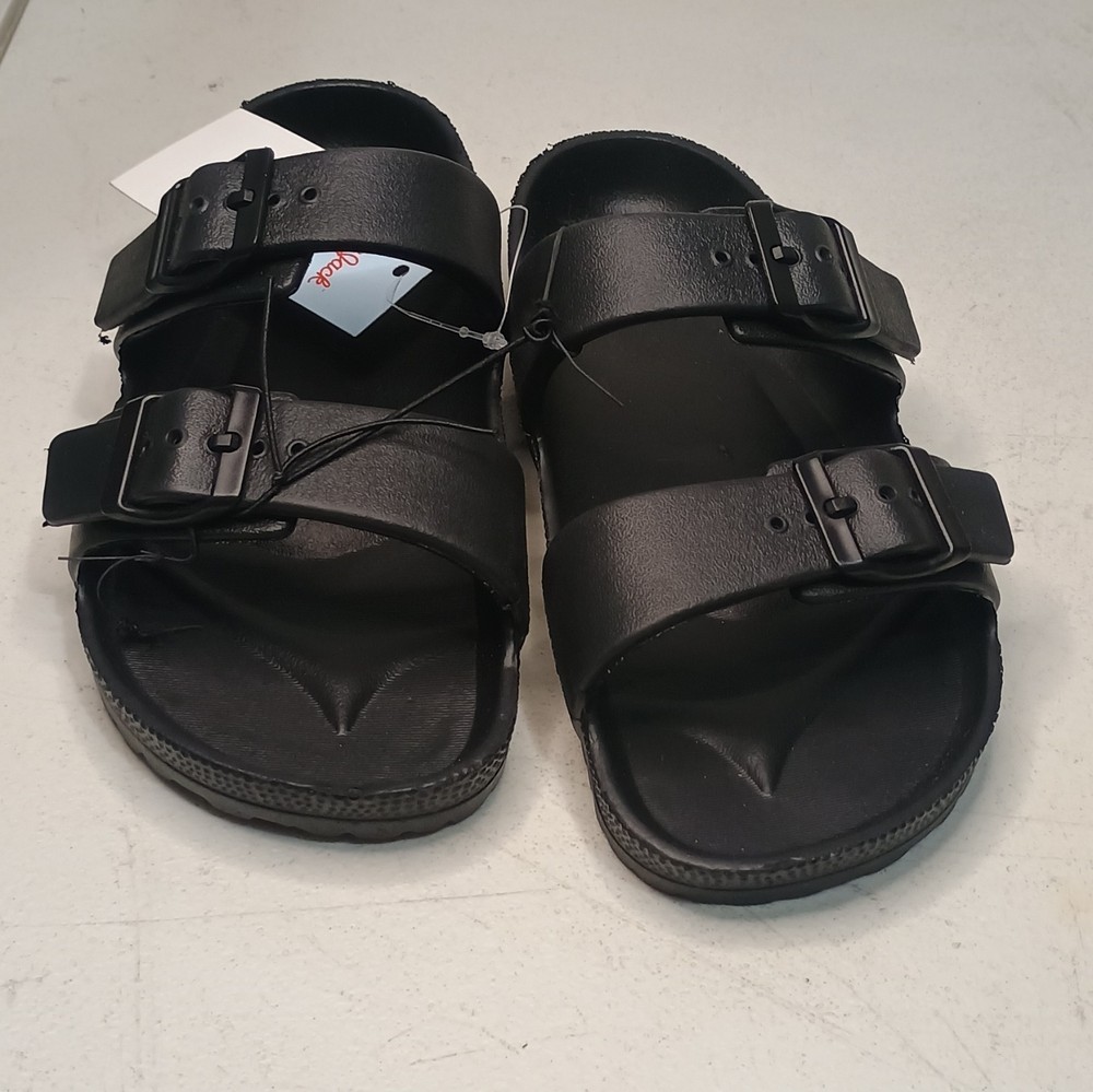 Cat & Jack Kids Black Double Strap Slide Sandals Youth Size 2