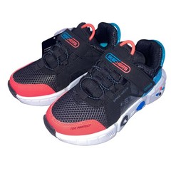 NWT Skechers Kid’s Game Kicks: Gametronics Sneakers Black Blue Neon Red Sz. 12.5