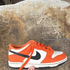 Nike Dunk Low GS Orange/White/Black Leather Low Top Sneaker 6Y DH9765-003