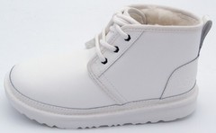 UGG – Kids Neumel Ii Mini Boots | White / White Leather | 1136847K-WWLT |