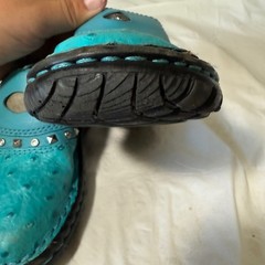 Double H Boots kids Turquoise Leather size 11 D