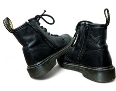 Dr. Martens Doc Black Leather Side Zip Boots 1460 J Youth Size 13 US. AW004