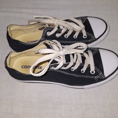 Black Canvas Low Top Converse All Star Shoes Boy Girl Youth Chuck Taylor US 2.5