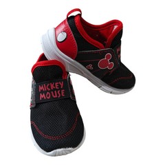 Mickey Mouse Red & Black Slip on Sneakers Lights Sz 7
