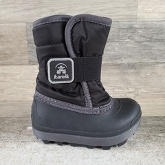 Kamik Snowbug 7 Kids Winter Boots Sz 6 Black Lined Waterproof Adjustable Strap