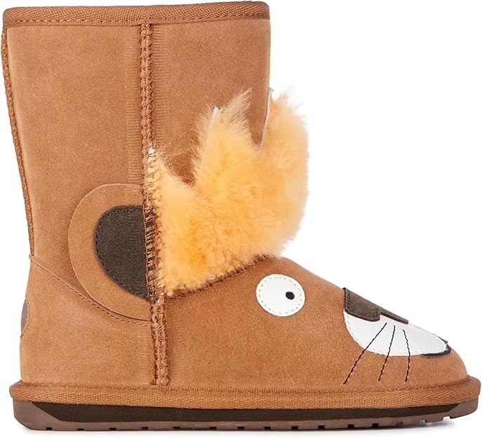 EMU Australia Deer Kids Boots Chestnut Merino Wool Suede Big Kid US 4 NIB