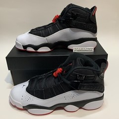 Jordan 6 Rings Black White Varsity Red Big Kids Size 4Y Youth EU 36 323419-067