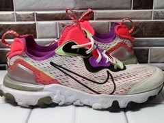 Nike React Vision Running Shoes Bolt Laser Crimson White Pink Low Youth Size 7Y