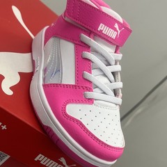 PUMA Rebound SL SoftFoam+ Pink White High Top Sneakers Kids Size 11C
