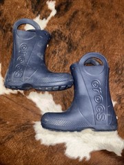 Crocs Kids Pull On Rain Boots Navy Blue 12803 US Size J3 (2776)