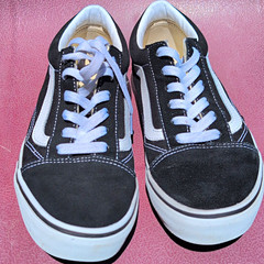 VANS Old Skool Black/White Canvas Low Top Lace-Up Sneakers Kids US 7 EU 39