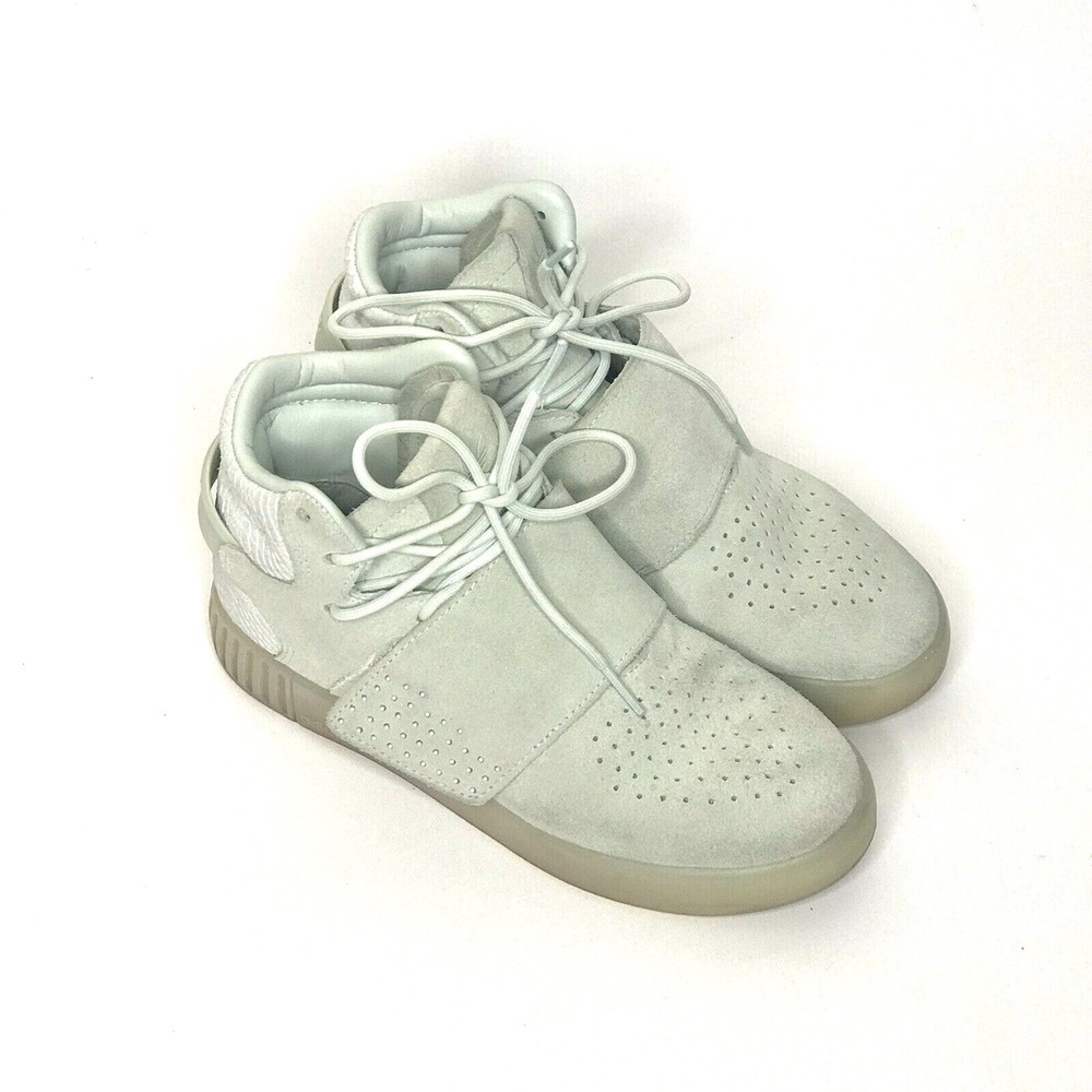 Adidas Tubular Invader Beige Leather High Top Ankle Shoes Sneakers US 4 Comfort