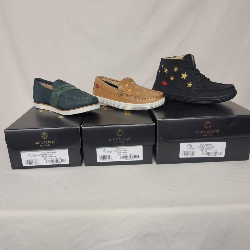 Marc Joseph New York Size 11 Kids (3 Pair) Nubu Leather 2 Loafer/ 1 Boots Bundle