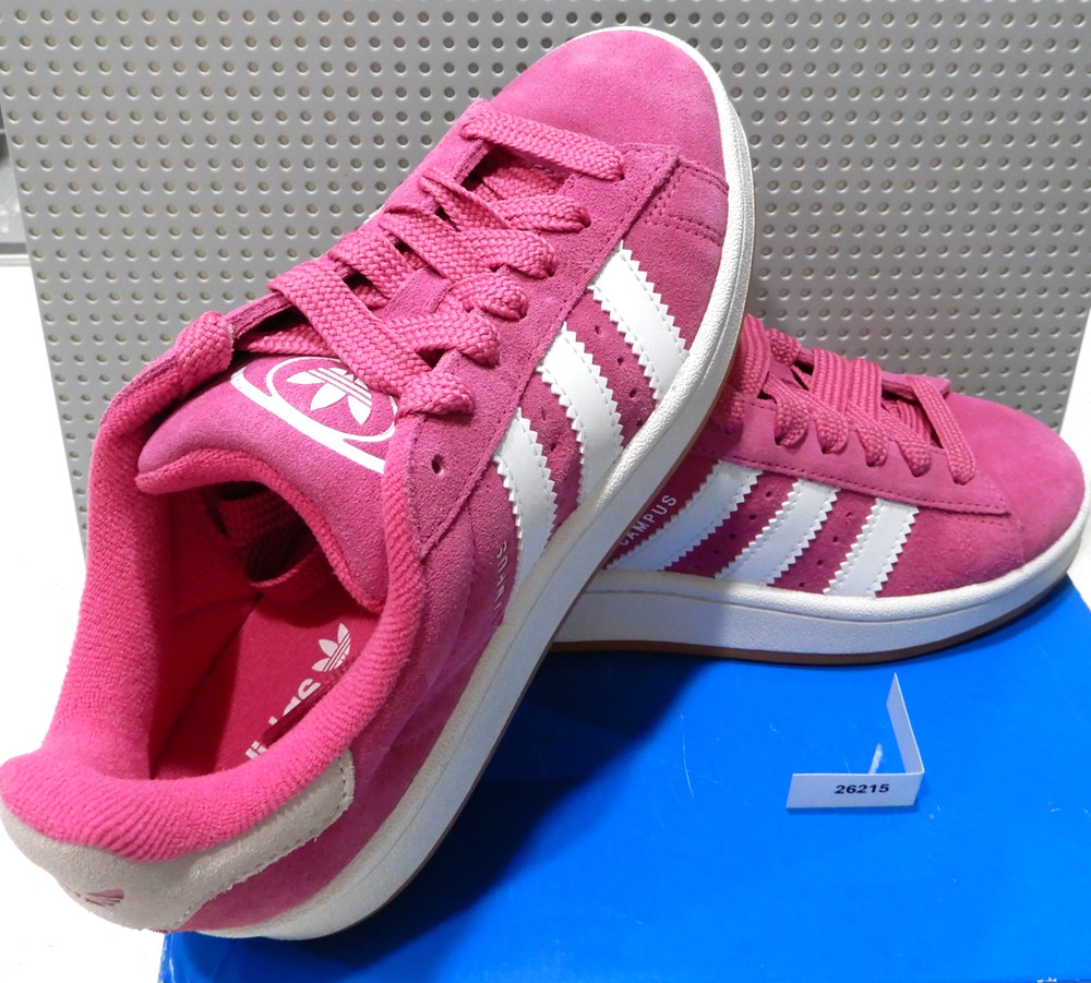 New & Authentic! Adidas Kids CAMPUS 00’s J-Size 5-Fuchsia (Pink) Suede/White