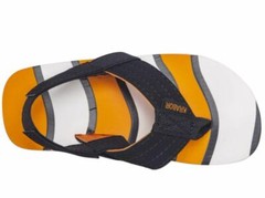 Fitory Krabor Flip Flops with Back Strap Orange Fish Kid Small 6.75″ Length