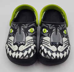 Crocs Kids Fun Lab Clog Panther Graphite Tiger Child Size 10 READ BLUE