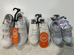 Set of 3 Kids Shoes Size 7,9,12 1 Frozen Themed and 2 White Shoes