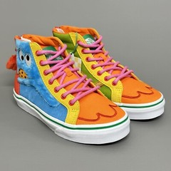 VANS X Sesame Street Sk8 Hi Zip Youth Sz 2.5 Cookie Monster Oscar The Grouch