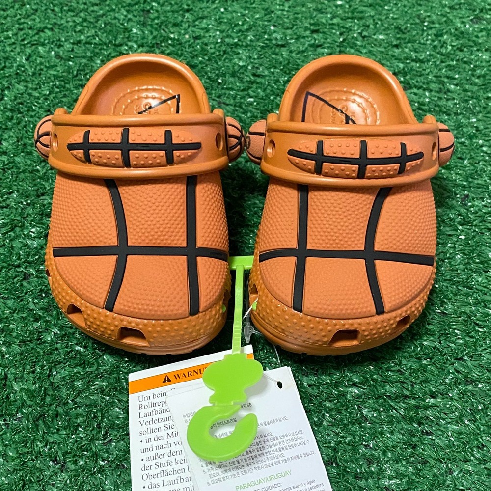 Size 5 – Crocs Iconic Classic Basketball Clogs Brown Black 210021-805 Ship Fast!