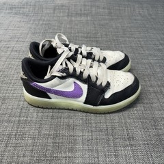 Jordan 1 Retro Low OG Black Raspberry PS Size 12C Glow Sneakers Shoes HF0411-001
