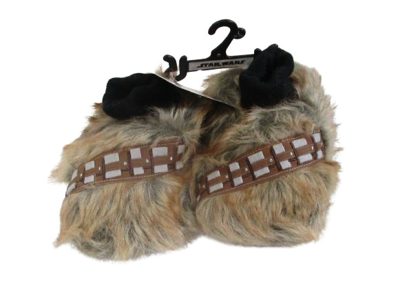 NWT Disney Star Wars Chewbacca Toddler Boys Fur Foot Slippers L 9-10 Brown