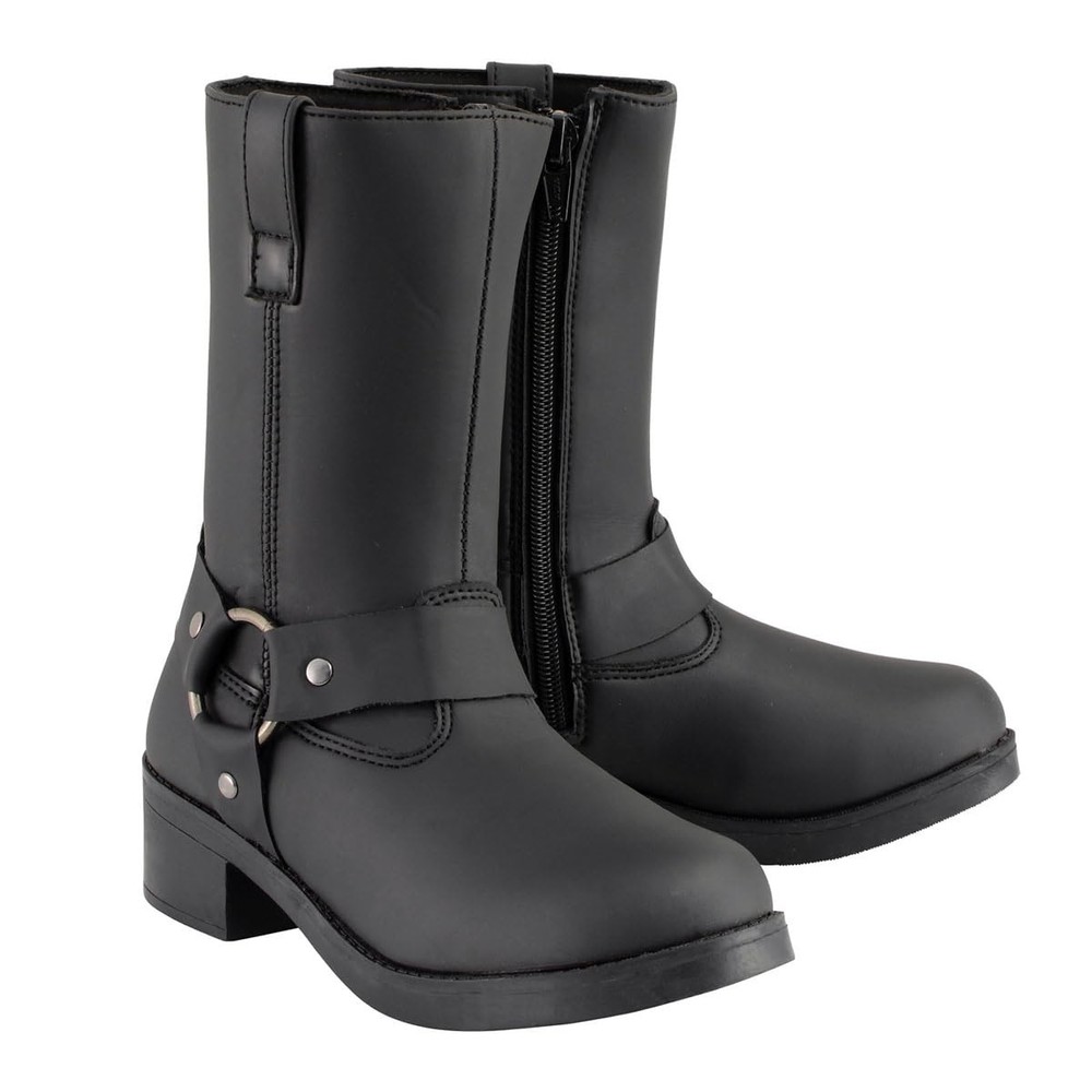 Milwaukee Leather MBK9280 Boys Classic Black Harness Biker Boots 2