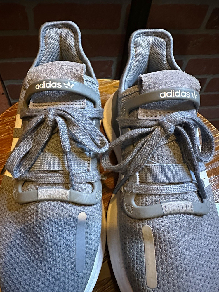 adidas U_Path Run Unisex Kids Gray/White Mesh Sneakers US 4.5 EU 36 2/3